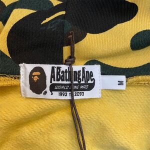 AUTHENTIC OG Bape Yellow Zip Up Sweater with Camo Design